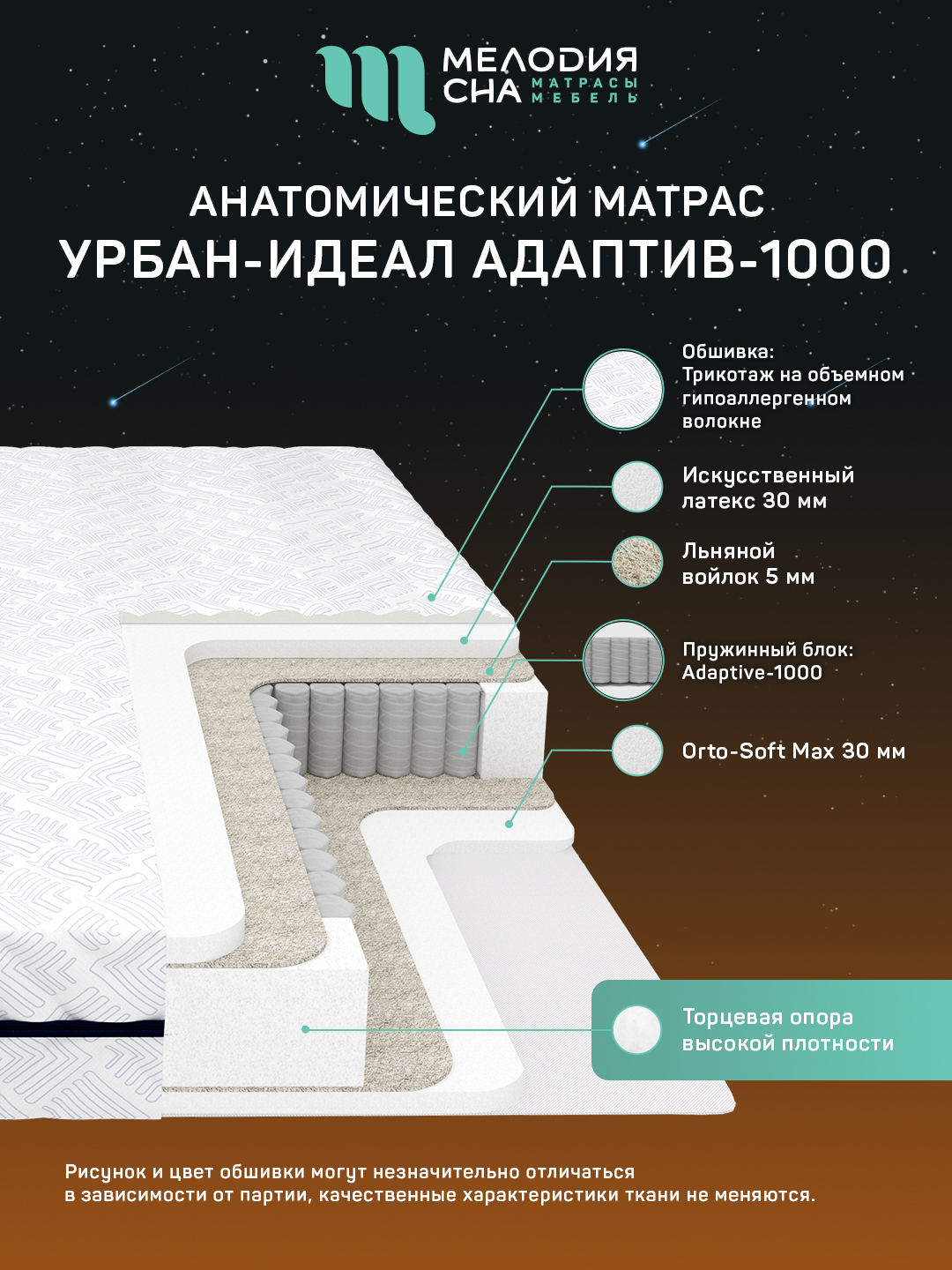 Матрас Урбан Идеал Адаптив1000 120х200
